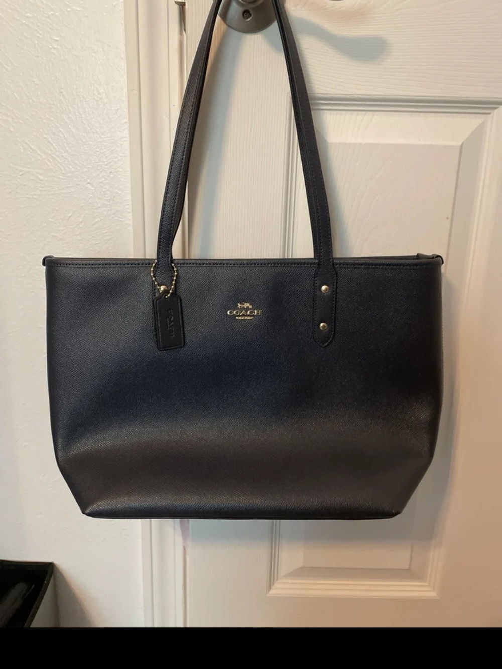 Coach City Zip Top Tote Bag (Midnight Blue)